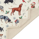 Christmas Dogs Campfire Sherpa Throw, 6 MOQ