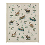 Deer Cabin Campfire Sherpa Throw