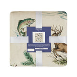 Deer Cabin Campfire Sherpa Throw