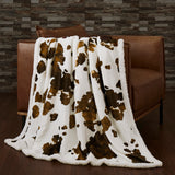Elsa Cowhide Campfire Sherpa Throw, 6 MOQ