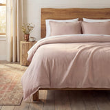 Hera Washed Linen Blend Flange Bedding Set