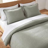 Hera Washed Linen Blend Flange Bedding Set