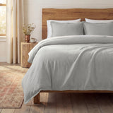 Hera Washed Linen Blend Flange Bedding Set