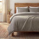 Hera Washed Linen Blend Flange Bedding Set