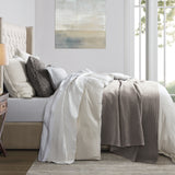 Hera Washed Linen Blend Flange Bedding Set