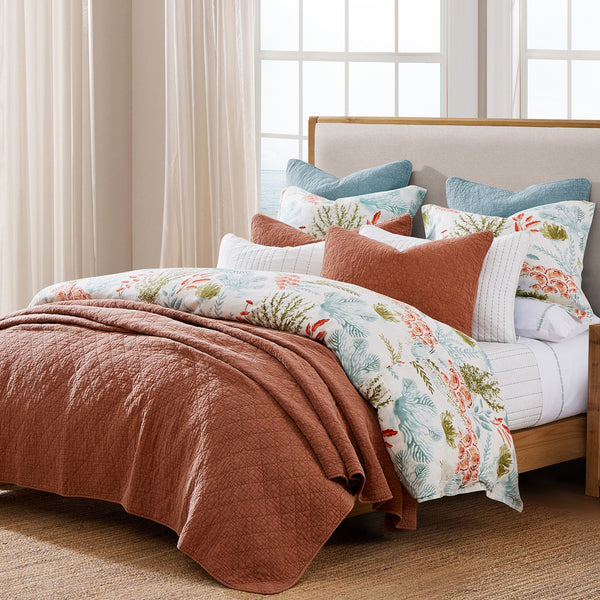 Oceania Bedding Set, Coral