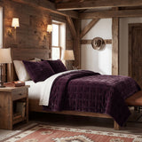 Stella Faux Silk Velvet Double Box Stitch Quilt Set