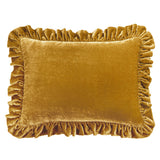 Stella Faux Silk Velvet Ruffled Dutch Euro Pillow