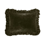 Stella Faux Silk Velvet Ruffled Oblong Pillow