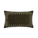 Stella Faux Silk Velvet Embroidered Lumbar Pillow