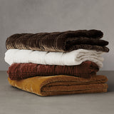 Stella Faux Silk Velvet Double Box Stitch Throw