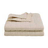 Beckett Washed Linen Blend Box Stitch Quilt Set