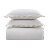 Delphine Scalloped Edge Washed Linen Blend Bedding Set