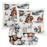 Ranch Life Western Toile Campfire Sherpa Throw, 6 MOQ