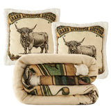 Highland Cow Campfire Sherpa Throw, 6 MOQ