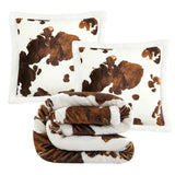 Elsa Cowhide Campfire Sherpa Throw, 6 MOQ