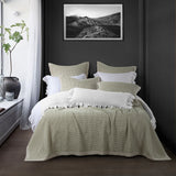 Stonewashed Cotton Waffle Weave Coverlet