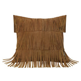 Western Suede Fringed Pillow