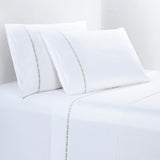 Laurel Embroidered Border 350TC Cotton Sateen Sheet Set