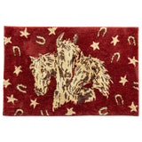 Patchwork Bandana Red Horses Jacquard Bath & Kitchen Rug, 2 MOQ
