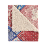 Patchwork Bandana Teddy-Backed Throw, 2 MOQ