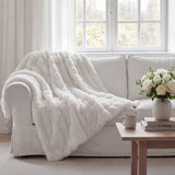 Ruched Rabbit Double-Sided Throw