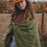 Cable Knit Soft Wool Throw Blanket