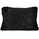 Hand Knitted Chess Dutch Euro Sham with Down Insert in Black color from HiEnd Accents