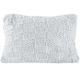 Hand Knitted Chess Dutch Euro Sham with Down Insert in Grey color from HiEnd Accents