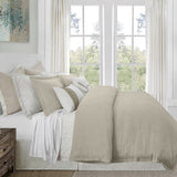 Hera Flange Linen Bedding Set in Light Tan color from HiEnd Accents
