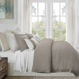 Hera Flange Linen Bedding Set in Taupe color from HiEnd Accents