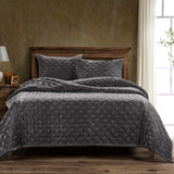Stella Faux Silk Velvet Pintuck Quilt