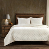 Stella Faux Silk Velvet Quilt Set in Stone Color from HiEnd Accents