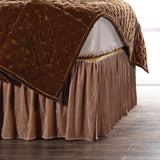 Stella Faux Silk Velvet Bed Skirt in Dusty Rose color from HiEnd Accents