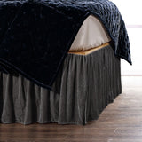 Stella Faux Silk Velvet Bed Skirt in Dark Slat color from HiEnd Accents