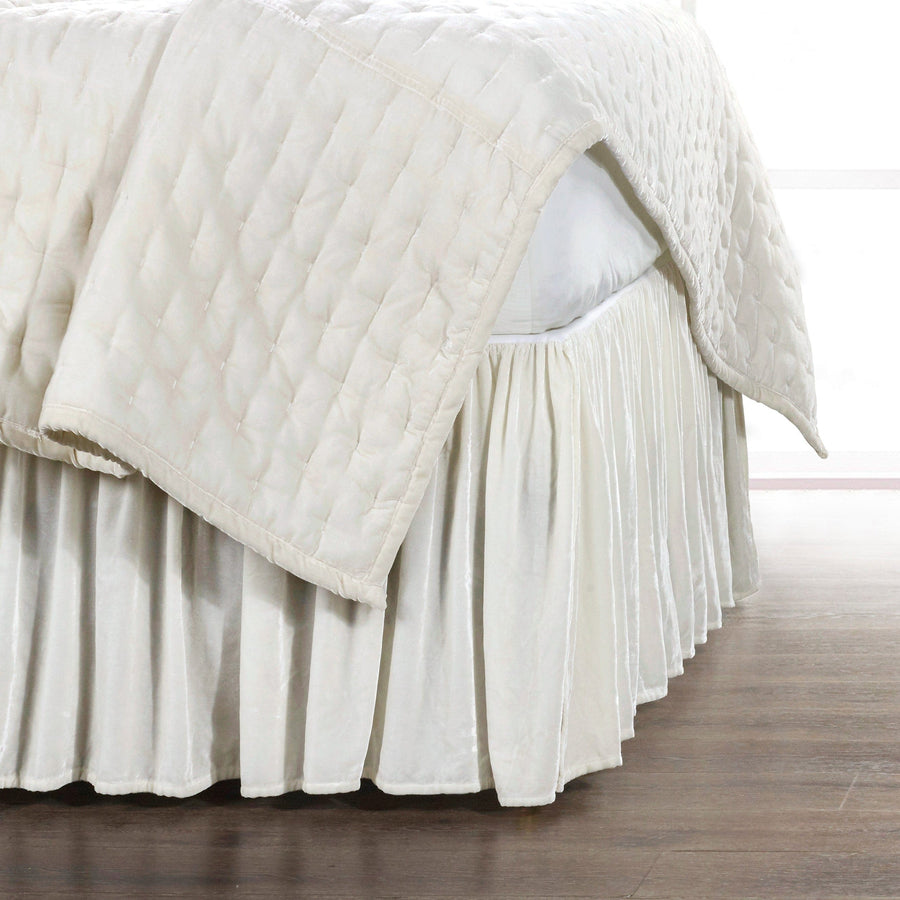 Stella faux silk velvet bed skirt