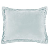 Stella Faux Silk Velvet Flanged Dutch Euro Pillow in Icy Blue color from HiEnd Accents
