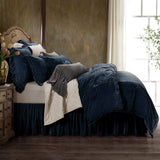 Stella Faux Silk Velvet Duvet Cover Set in Midnight Blue color from HiEnd Accents