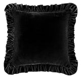 Stella Faux Silk Velvet Euro Sham in Black color from HiEnd Accents