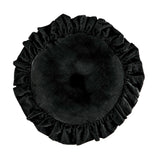 Stella Faux Silk Velvet Round Pillow in Black color from HiEnd Accents