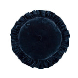 Stella Faux Silk Velvet Round Pillow in Midnight Blue color from HiEnd Accents