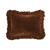 Stella Faux Silk Velvet Oblong Pillow in Copper Brown color from HiEnd Accents