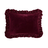Stella Faux Silk Velvet Ruffled Oblong Pillow