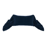 Stella Faux Silk Velvet Long Ruffled Pillow in Midnight Blue color from HiEnd Accents
