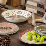 Aztec Bear Melamine Dinner Plates, Set of 24