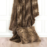 Oversized Wolf Faux Fur Throw Pillow  and Blanket from HiEnd Accents