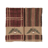 Acorn Embroidered 3PC Towel Set, Plaid, 2 MOQ