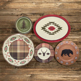 Aztec Bear Melamine Dinner Plates, Set of 24