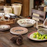 Aztec Bear Melamine Dinner Bowls, Set of 4