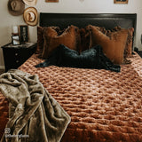 Stella Faux Silk Velvet Ruffled Euro Sham